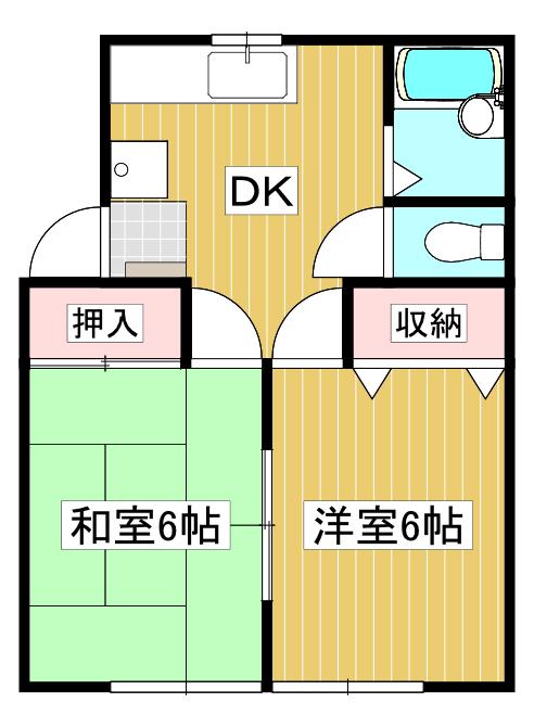 SITIA成田(2DK/1階)の間取り写真