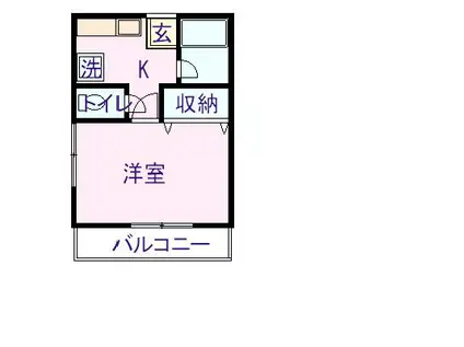 ビュー三ツ藤(1K/1階)の間取り写真