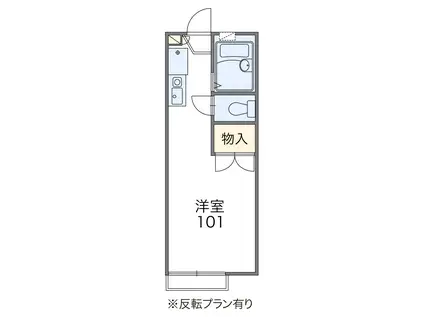 地下鉄空港線 唐人町駅 徒歩8分 2階建 築27年(1K/1階)の間取り写真