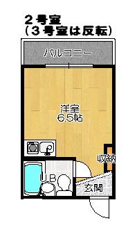 ウイングハイツ扇町(ワンルーム/4階)の間取り写真