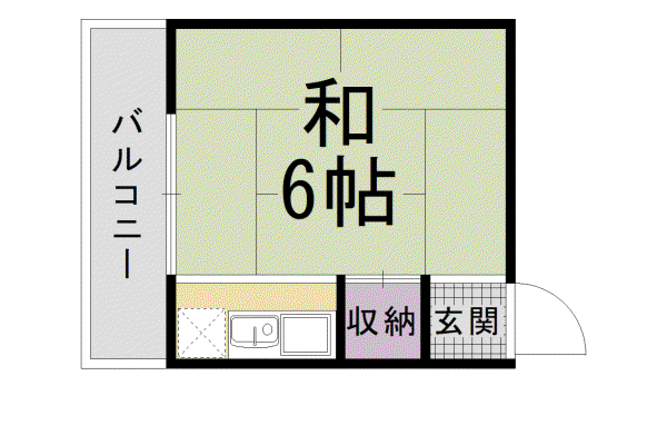 うずまさハイツ(1K/4階)の間取り写真