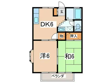 ムーリン鎌倉(2DK/2階)の間取り写真