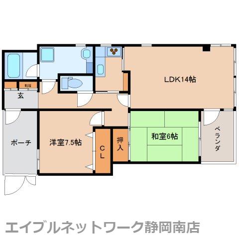 アーバンヒルズ(2LDK/5階)の間取り写真