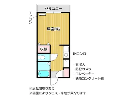 パークアベニュー椎木(1K/1階)の間取り写真