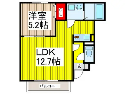 アムール センタービレッジIII(1LDK/1階)の間取り写真