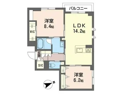 ルミエール(2LDK/2階)の間取り写真
