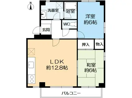 ラピーヌII(2LDK/3階)の間取り写真