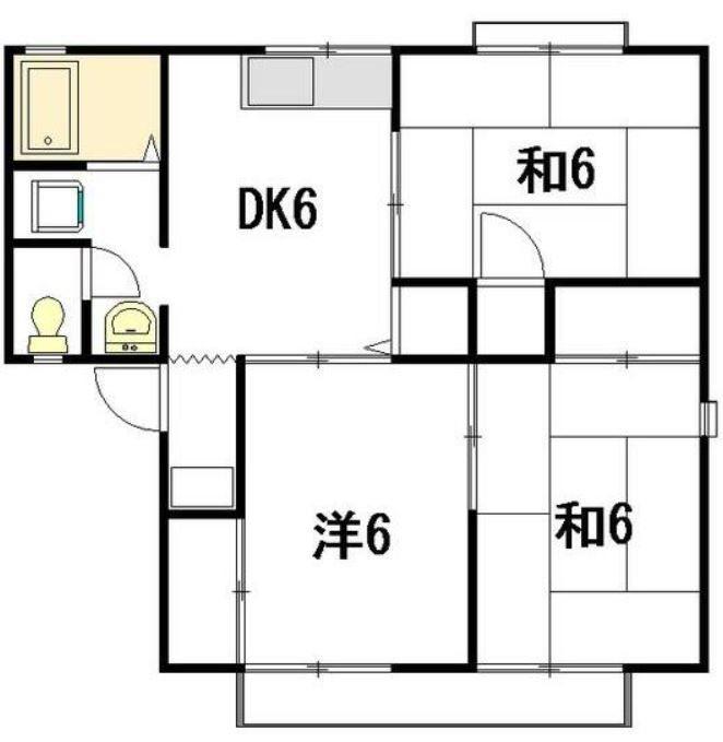 セジュール新津(3DK/1階)の間取り写真