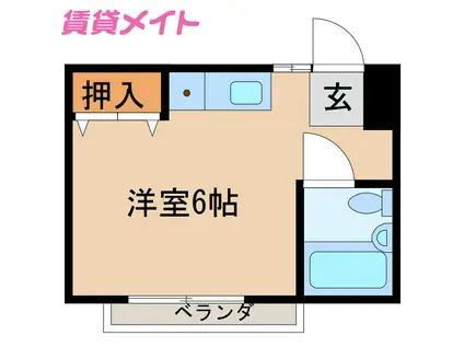 ハイツ大藤(ワンルーム/1階)の間取り写真