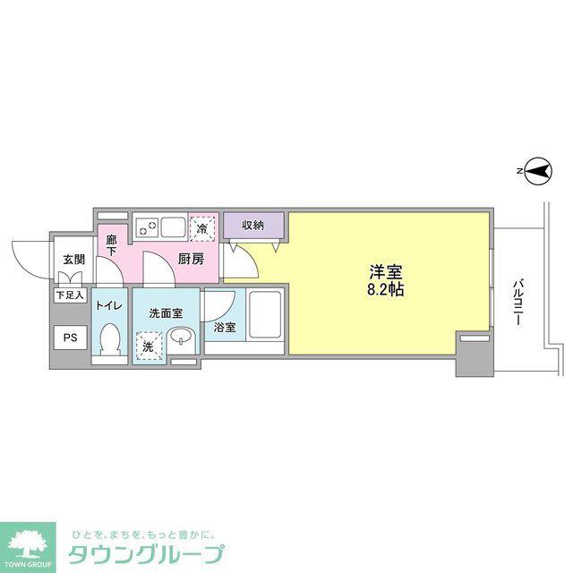 ルミエール門前仲町(1K/2階)の間取り写真
