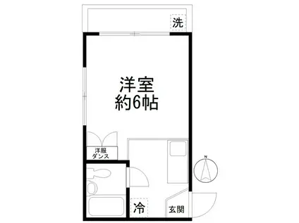 レジデンスたちばな(ワンルーム/2階)の間取り写真