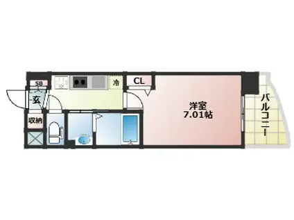 LUXE姫路(1K/3階)の間取り写真