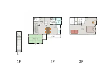 大宮徒歩10分東京駅最短30分BAUデザイナーズ大宮A法人・テナント可(2LDK/1階)の間取り写真
