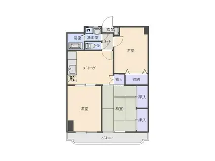 ロイヤルマンション柏I(3DK/2階)の間取り写真