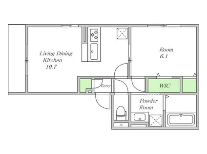 トキネス駒川(1LDK/1階)の間取り写真