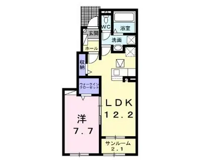セレーノ伊那II(1LDK/1階)の間取り写真