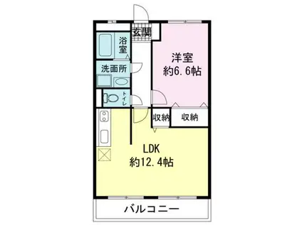 LATTE外原館(1LDK/2階)の間取り写真