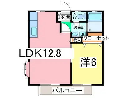 アメニティ祇園A(1LDK/2階)の間取り写真