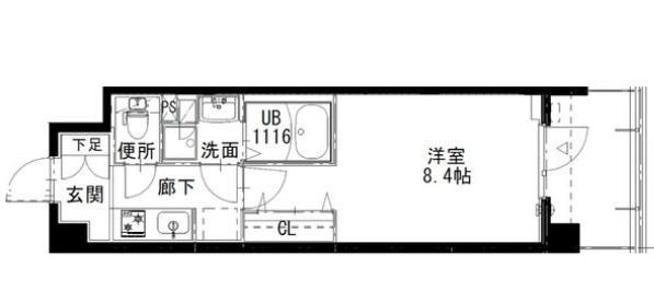 アルティザ姫路(1K/14階)の間取り写真