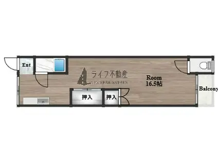 福井マンション(ワンルーム/1階)の間取り写真