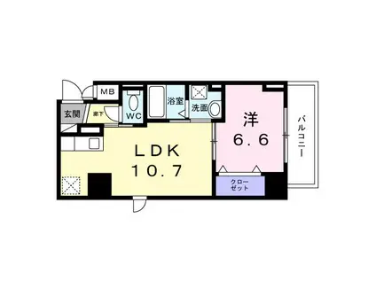 スアヴィス鳩ケ谷(1LDK/8階)の間取り写真