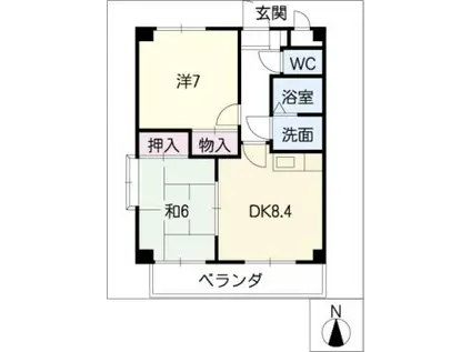 アムール塩池(2DK/3階)の間取り写真