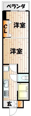 ギャラン南小倉(2K/7階)の間取り写真