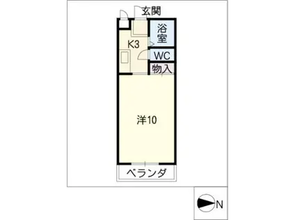 ハイツアプリコット(1K/1階)の間取り写真