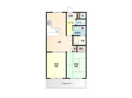 ORUTE95(2LDK/1階)の間取り写真