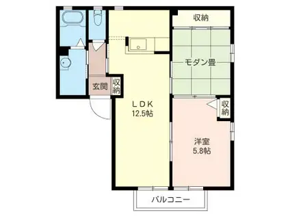 グリーン・アルスB(2LDK/2階)の間取り写真