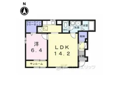 フロリア(1LDK/1階)の間取り写真