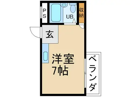 アメニティK(ワンルーム/1階)の間取り写真