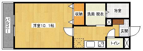 フォブール銀河II(1K/1階)の間取り写真