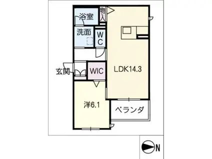 クオーレ幸(1LDK/3階)の間取り写真
