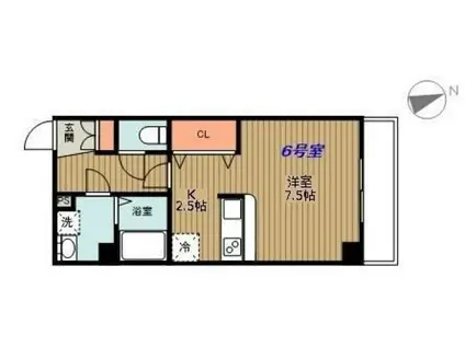 ネクサス広白石(1K/4階)の間取り写真