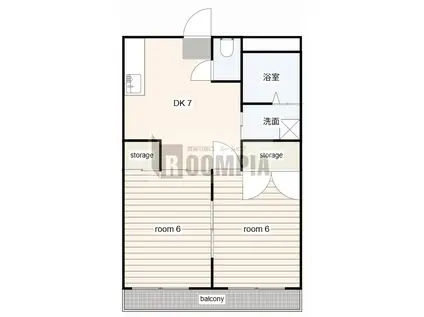 パインリーフ長森本町(2DK/2階)の間取り写真