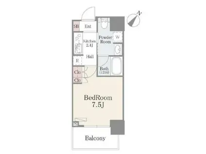 ルミレイス豊洲(1K/10階)の間取り写真