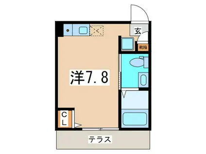 グランフェリオ横浜大口(ワンルーム/1階)の間取り写真