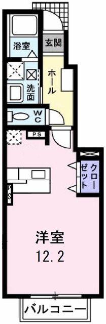 スターズ(ワンルーム/1階)の間取り写真