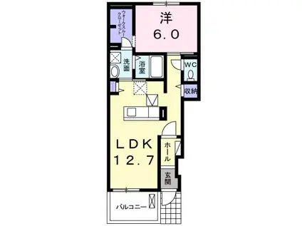 スプラン ドゥールI(1LDK/1階)の間取り写真