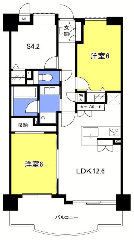 エストヴォーレ上尾(2SLDK/2階)の間取り写真