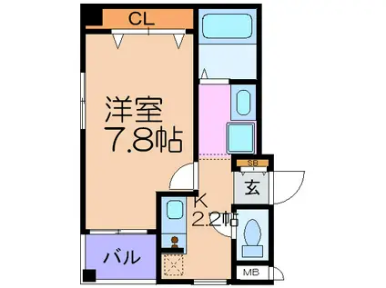 ロイヤルコート(1K/3階)の間取り写真