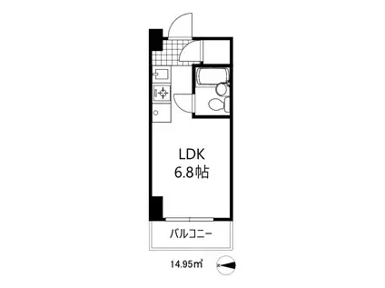 カサベラ花隈(ワンルーム/4階)の間取り写真