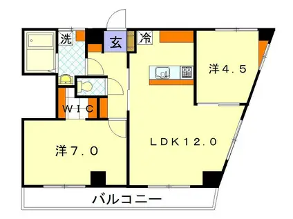 戸町2丁目ビル(2LDK/1階)の間取り写真