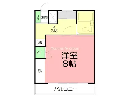 カサブランカハイツ(1K/1階)の間取り写真