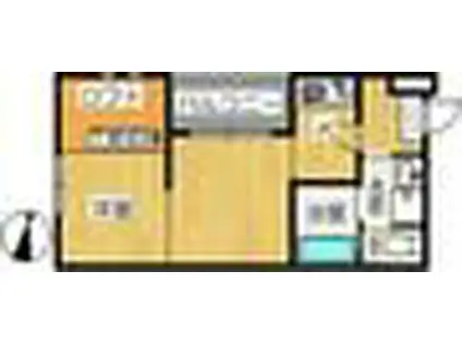 サンライズ豊田(1DK/1階)の間取り写真