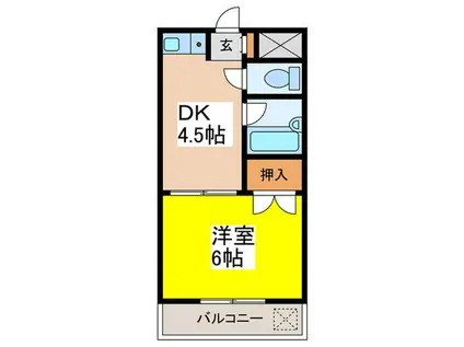 モイトラビル(1DK/5階)の間取り写真