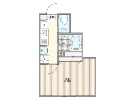 ミハス浦安(1K/1階)の間取り写真