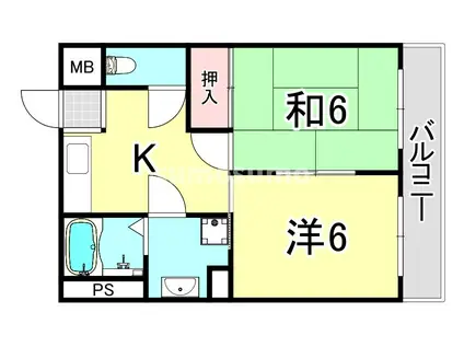 セシル富松(2K/3階)の間取り写真