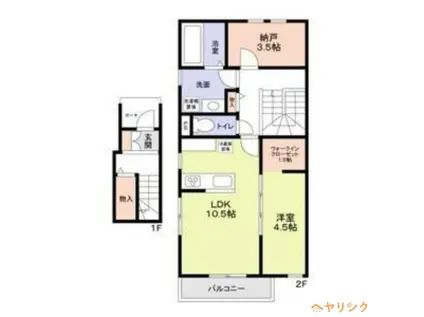 守山区守山三丁目計画B棟(1LDK/2階)の間取り写真